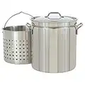 Bayou Classic 1160 62-Quart All Purpose Stainless Steel Stockpot with Steam and Boil Basket