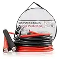 FieryRed Booster Jumper Cables - Heavy Duty 1 Gauge 1500 AMP 30 FT Battery Jump Start Cables with Quick Connect Plugs Travel Bag for Truck SUV Car