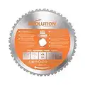 Evolution RAGEBLADE255MULTI - 255 mm Multi Material Mitre Saw Blade (AKA Wood Blade, Metal Cutting Blade, TCT Saw Blade) - Carbide Tipped Blade Cuts Wood, Metal and Plastic