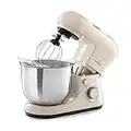 Klarstein Knetmaschine Küchenmaschine zum Backen, 1300W Teigmaschine Klein, 6 Stufen, Schneebesen Rühr- & Knethaken, 5L Schüssel, Planetenrührwerk, Rührmaschine mit Mixer, Küchenmaschinen für Brotteig