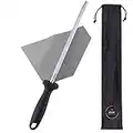 Hanging Sharpening Steel Rod Set - 33cm Kitchen Knife Sharpener,Cleaning Cloth and Luxury Carry Bag for Kitchen,Butcher,Chef Knives