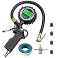 Digital Tire Pressure Gauge,3-in-1 Tire Pressure Gauge,Heavy Duty Air Compressor Accessories,200PSI Tire Inflator with Pressure Gauge,Tire Pressure Gauge and Inflator for Car, Motorcycle,SUV, Truck