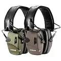 ZOHAN EM054 Electronic Shooting Ear Protection 2 Packs, Slim Hearing Protection Noise Reduction Earmuffs for Gun Range