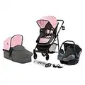 Kinderkraft Carrito Bebé 3 en 1 JULI, Silla de Paseo, Silla Coche, Accesorios, Rosa