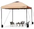 KAMPKEEPER 10x10 Pop Up Commercial Canopy Tent - Waterproof & Portable Outdoor Shade with Adjustable Legs, Air Vent, Carry Bag & Sandbags (Khaki)