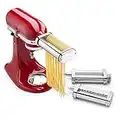 KitchenAid KSMPRA Stand Mixer Attachment Pasta Roller & Cutter, 3-Piece Set, Stainless Steel