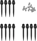 HERZWILD dartspitzen 12 pcs Dart gummiring - stahlspitzen metallspitzen f. steeldart (Full schwarz)