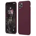 SURPHY Coque en Silicone Compatible avec iPhone 11 Pro Max, Caoutchouc Silicone Cover avec Bord Plat (Protection Individuelle pour Chaque Objectif) Housse Étui pour iPhone 11 Pro Max 6,5“ (Prune)