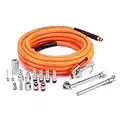 AIRTOON 17 Pieces Air Tool Accessories Kit with 3/8 Inch X 25 FT PVC Hose, 1/4 Inch NPT Quick Connect Fittings, Air Blow Gun, Tire Gauge, Air Chuck