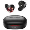 Monster Achieve 100 AirLinks Wireless Earbuds, True Wireless Earbuds Bluetooth Headphones, Earphones in-Ear Built-in Mic Headset, 24-Hour Playtime, Water Resistant Design for Sports, Black