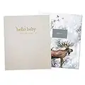 Unisex Baby Memory Book | Minimalist Baby First Year Keepsake for Milestones | Baby Books First Year Memory Book | Simple Baby Scrapbook for Boy Girl Milestones | 60 Pages Natural Linen Wild - Peachly