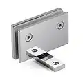 Ranbo Heavy Duty 360 Degree Glass Door Cupboard Showcase Cabinet Clamp Frameless Pivot Glass Shower Doors Hinge Replacement Parts Wall-to-Glass,304 Stainless Steel Polished Chrome (360 Degree)