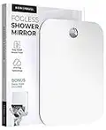 HONEYBULL Shower Mirror Fogless for Shaving - (Large 8x10in) Flat Anti Fog Mirror with Razor Holder for Shower, Mirrors, Shower Accessories, Bathroom Mirror & Accessories, Holds Razors for Men