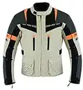 GEARX Tornado - Chaqueta impermeable reflectante para motocicleta, para viajes, aventuras, viajes, gris, L Alto