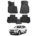 Powerty Compatible with Floor Mats BMW X3 X4 2018 2019 2020 2021 2022 2023 2 Row Liner Set All Models TPE 3D Trunk Mat All-Weather Custom Fit Floor Liner Black…