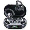 FAMOO Wireless Headphones, Bluetooth 5.3 Sport Headphones,45H Playtime Running Earphones, IPX7 Waterproof Workout Headphones Over-Ear Wireless Earbuds with Earhooks Built-in Mic Headset, Workout