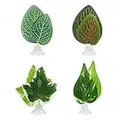 4 Pcs Betta Bed Leaf Hammock Realistic Betta Fish Leaf Hammock Pad for Betta Fish Comfortable Resting Area Habitat Artificial Aquarium Plants Leaf Fish Tank Decoration