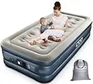 iDOO Air Bed, Inflatable Bed with Built-in Pump, 3 Mins Quick Self-Inflation/Deflation Air Mattress, Comfortable Top Surface Blow Up Bed for Home Portable Camping Trave, 75x39x15in, 550 lb MAX (Twin)