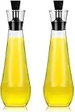 WUWEOT 2er Set 500ml Öl Flaschen Essig Öl Flasche aus Glas Öl- und Essigspender für Küche Olivenöl Flasche Ölspender aus Glas mit Ausgießer Olivenöl Dispenser Olivenöl Essigspender für Öl, Essig, BBQ