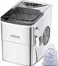 Countertop FOOING Ice Machine, 9 Cubes Ready in 6 Mins, 28lbs in 24Hrs 2L Water Tank Self-Cleaning Ice Maker, Small Ice Machine for Home/Kitchen/Office/Bar