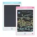 2 Piezas Tableta de Escritura LCD 8 Pulgadas Color Pizarra Digital Infantil Portátil Tableta de Dibujo Pizarra con Botón de Borrado para Niños Adultos （Rosa Azul ）