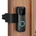 Anti-Theft Blink Video Doorbell Door Mount, No Drilling High Quality Stainless & Aluminum Video Camera Doorbell Mount for Apartment Renters Home Office Room (Black)