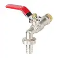 G1/2" Outside Garden Tap, Manual Brass Lever Garden Tap, Easy Turn On/Off Lever Handle Water Supply Faucet