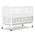 Dream On Me, Full Size 2-in-1 Folding Stationary Side Crib, White