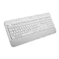 Logitech Signature K650 Teclado Inalámbrico Completo con Reposamanos, Bluetooth BLE o Receptor USB Logi Bolt, Alta Amortiguación, Teclado Numérico, para PC/Windows/Mac, QWERTY Español, Blanco