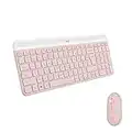 Logitech MK470 Slim Combo Clavier et Souris sans Fil, Compacte et moderne, Ultra Silencieux, 2,4 GHz avec Récepteur USB, Plug n' Play, compatible avec Windows, AZERTY Français - Rose