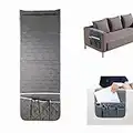 MOVKZACV Organiseur antidérapant pour accoudoir de canapé, fauteuil avec 5 poches, support de télécommande pour fauteuil inclinable (gris)