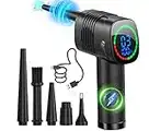 Sweepulire Compressed Air Duster, 𝟮𝟬𝟮𝟯 𝙉𝙚𝙬 𝙀𝙡𝙚𝙘𝙩𝙧𝙞𝙘 𝘼𝙞𝙧 𝘿𝙪𝙨𝙩𝙚𝙧 with Brushless Motor, LED Display, Keyboard Cleaner with 3 Speeds, Cordless Air Blower for Computer, Car