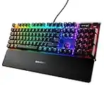 SteelSeries Apex 7 - Teclado mecánico para gaming – Smart Display OLED – Retroiluminación LED RGB - Interruptores azul - Teclado americano (QWERTY)