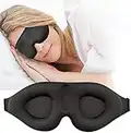 Sleep Eye Mask for Men Women - 3D Contoured Cup Sleeping Mask, Concave Molded Night Eye Mask for Sleeping, Block Out Light, Soft Comfortable Sleep Mask for Yoga Nap Travel, Black