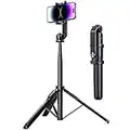 UGREEN 150cm Selfie-Stick Stativ, Bluetooth Handy Stativ, Aluminium rutschfeste Dreibeine für Handy Selfie, Videoblogs, Live Streaming Kompatibel mit iPhone 14/13/12 Pro Max, Galaxy Smartphones usw.