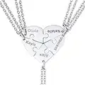 U7 Corazón Puzzle Set 5 Piezas Material Hipoalergénico Acero Inoxidable 316L Collares Corazón Rompecabezas Regalo De Día Felicidades Collar Elegante para Mujeres Madres Hijas