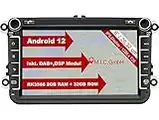 M.I.C. AV8V7-lite Android 12 Autoradio mit navi Ersatz für VW Golf t5 touran Passat RNS RCD Skoda SEAT: DSP DAB Plus Bluetooth 5.0 WiFi 2 din 8" IPS Bildschirm 2G+32G USB Auto zubehör DE/at/CH