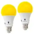 Solray ambra LED giallo Bug lampadina 2-pack n. blu luce esterna 650 lumen 120 V E26 Medium base LED 9.5 Watt (40-watt replacement) Outdoor Bug LED luce calda lampadina