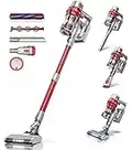 BuTure Cordless Vacuum Cleaner, Powerful Stick Vacuum with 380W 26KPa, 35min Runtime Lightweight Vacuum Cleaners with Telescopic Tube and Detachable Battery Handheld Vacuum for Carpet/Floor/Pet/Stair