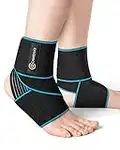 CAMBIVO Sprunggelenkbandage x2, Bandage Fußgelenk, Knöchelbandage Sprunggelenk, Achillessehne Bandage gegen Fersensporn und Plantarfasciitis, für Sportschutz