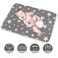 Conleke Baby Changing Mat,Unisex Baby Waterproof Diaper Changing Pad with Large Size Portable Sheet for Any Places for Home Travel Bed Play Stroller Crib Car - Mattress Pad Cover for Boys and Girls (Grey, 50*70 cm/20*28 inch)