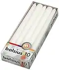 Bolsius Lot de 10 Bougies, Longues Blanc