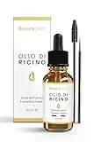 Olio di ricino Puro e 100% Naturale | 50 ml Siero Ciglia, Sopracciglia, Capelli, Barba, Unghie, Pelle | Rinforza, Nutre, Stimola e Allunga.