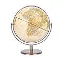 Exerz 20cm Antiker Globus/Schülerglobus- Metallbasis Bronzierte Farbe- Carte en Anglais - Alle Richtungen 360 ° drehbar - Pädagogische/geografische/Schreibtischdekoration - Schule, Zuhause, Büro