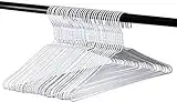 Homeneeds Metal 100 White Wire Hangers 18" Standard White Clothes Hangers (100, White)