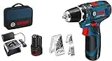 Bosch Professional 12V System Akkuschrauber GSR 12V-15 (inkl. 2x2,0 Akku + Ladegerät) Amazon Exclusive Set: inkl. 39-tlg. Zubehör-Set