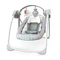 Bright Starts Portable Automatic 6-Speed Baby Swing with Adaptable Speed, Taggies, Music, Removable Toy Bar, 0-9 Months 6-20 lbs (Whimsical Wild)