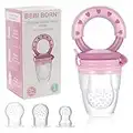 Tetine Grignoteuse Bebe - 1 Grignoteuse Bébé + 3 Tétines [3-24 mois] sans BPA - Tetine Fruits Bebe soulage les Gencives - 1er Age - Notice|Guide OFFERT