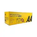 AA AA5618 Plus - Kit per Emergenze Stradali, con Dispositivo Gonfiaggio Pneumatici, Triangolo Emergenza, Fune Traino, Gilet ad Elevata Visibilità, Torcia, Martello per Vetro, Cavi Avviamento, Custodia