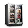 Lanbo Wine and Beverage Refrigerator, Dual Zone Built-in Wine and Drink Center, 18 Bottle and 55 Can